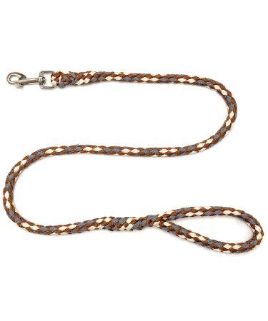 Dog leash large dogs jumbo with hand loop up to 80 kg / guide line / practice line / training line very stable 17 colors (4m country (gray-beige brown)) 4m Country (gray-beige-brown)