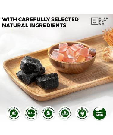 5 elementum Original Shilajit Gummies 2200 mg 90 pieces Premium Shilajit Gummies with Lions Mane Reishi Chaga & Cordyceps Himalayan Shilajit for energy and vitality with the aroma of watermelon Watermelon 90 Gummies - Buy Online on GoSupps.com