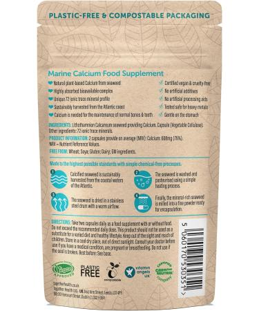 Calcium Together Health Seaweed-Based Calcium 72 Trace Minerals Vegan Friendly Made in The UK Pack of 4-240 Vegecaps Unflavoured 4 count (Pack of 1) - Buy Online on GoSupps.com