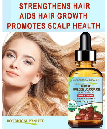 Botanical Beauty Organic JOJOBA OIL 100% Pure Natural VIRGIN UNREFINED Cold-Pressed Carrier Oil 4 Fl oz 120 ml for Face Skin Body Hair Lip Nails. Rich in Vitamin E Omega 6 Omega 9 - Buy Online on GoSupps.com