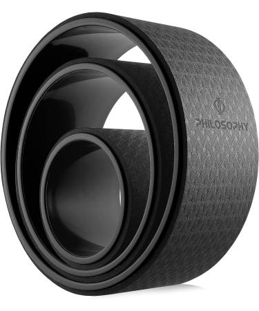 Philosophy Gym 3 Piece Professional Yoga Wheel Roller Set - 13, 10, 6 Inches - Black-Black - Buy Online on GoSupps.com
