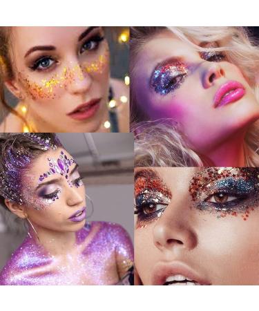 Body Face Glitter Gel 10 Colors 10.6oz - Holographic Chunky Laser Liquid Glitter for Makeup, Eyeshadow, Hair, Nails - Includes Spoon - SUPGIFT - Buy Online on GoSupps.com