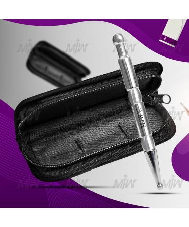 Acupuncture Pen MJW Stainless Steel Massage Stick - Pain Relief Tool for Facial Reflex Zone Acupressure & Meridian Pencil - Silver Manual Acupuncture for Trigger Points - Buy Online on GoSupps.com