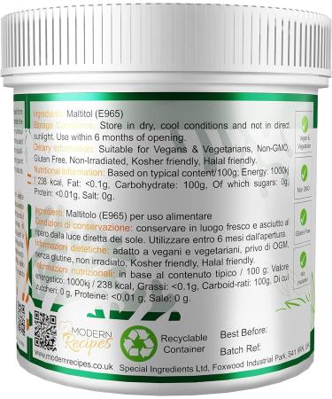 Maltitol Powder 500g - Premium Quality Vegan, Non-GMO, Gluten-Free in Recyclable Container - Buy Online on GoSupps.com