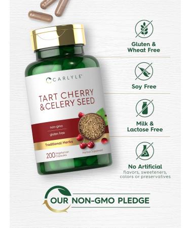 Carlyle Tart Cherry & Celery Seed Supplement 200 Capsules | Vegan Non-GMO Gluten-Free | International Shipping Available - Buy Online on GoSupps.com