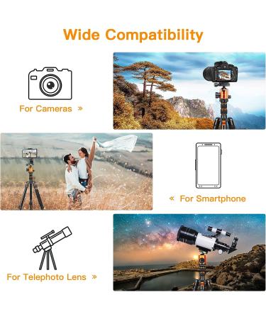 Victiv 82 Aluminum DSLR Camera Tripod | 80 Monopod | Lightweight & Durable Tripod for Travel & Work - Orange - Buy Online on GoSupps.com