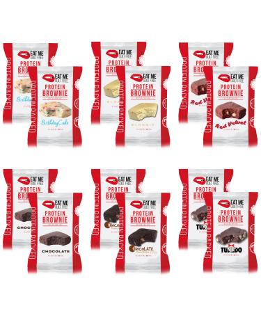 Eat Me Guilt Free Protein Brownie  Premium Variety Pack Sampler - Low Carb, Low Sugar, Keto-Friendly Brownies  12 Count
