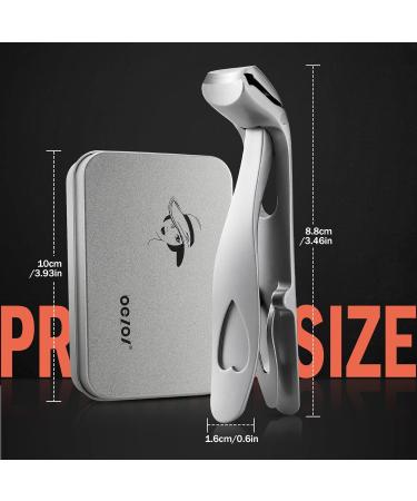 BEZOX Angled Head Nail Clippers for Seniors - Premium Steel Toenail Clipper with Catcher (Silver) - Buy Online on GoSupps.com