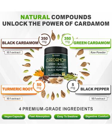 Herbpy Bundle 6in1 Premium Ceylon Cinnamon Supplements 100 Count & 4in1 Cardamom Capsules 100 Count - for Digestion Heart Health and Natural Wellness - Buy Online on GoSupps.com