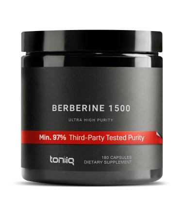 1500mg Ultra High Strength Berberine HCl from The Himalayas - 97% Highly Purified and Bioavailable - Wild Harvested - 82:1 Concentrated Formula Berberine 1500mg - 3 Capsule Serving-180 Veggie Capsules - Buy Online on GoSupps.com