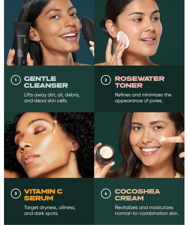 Buttah Skin Supreme Kit for Melanin Rich Skin | CocoShea Revitalizing Cream 2 oz | Vitamin C Serum 1 oz | Cleanser 3.4 oz | Rosewater Toner 3.4 oz | Black Owned Skincare - Buy Online on GoSupps.com