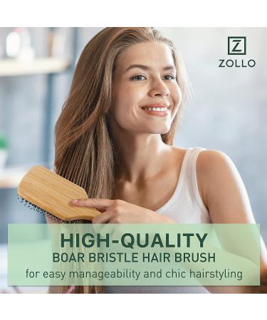 Natural Boar Bristle Hair Brush Set - 6 Pieces for All Hair Types, Detangling and Shine Enhancing - Buy Online on GoSupps.com