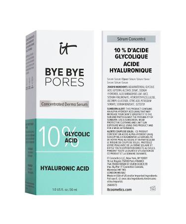 IT Cosmetics Bye Bye Pores 10% Glycolic Acid Serum - Pore-Minimizing & Exfoliating Serum with Hyaluronic Acid - Vegan Formula - 1 fl oz - Buy Online on GoSupps.com