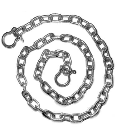 US Stainless 5/16" (8mm) AISI 316 Anchor Chain with 3/8" (10mm) Shackles 5/16" (8mm) x 6'