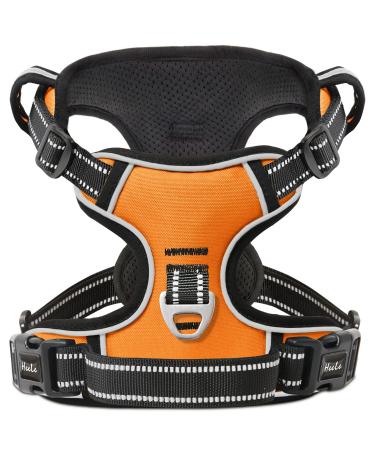 Heele dog crockery no-pull dog harness breast dishes for large dogs softly breathable-adjustable reflective dog dishes anti-pull with padded handle orange XL XL university orange - Buy Online on GoSupps.com