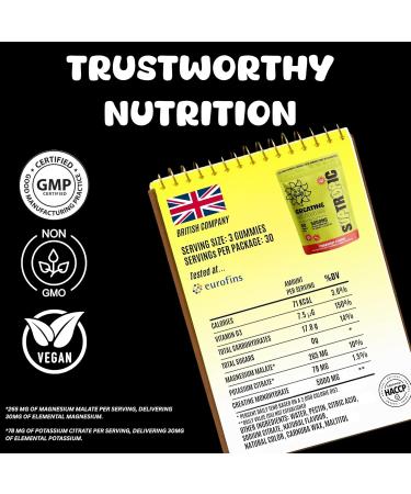 SUPTROPIC Creatine Gummies for Men & Women 30 Servings - 5g Vegan Creatine Monohydrate Gummies with Electrolytes Vitamin D3 & Zero Sugar Chewable Gummy Supplement for Muscle Strength & Recovery - Buy Online on GoSupps.com