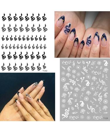 Snake Nail Art Stickers Decals - Self-Adhesive 3D Design for Acrylic Nails - Manicure Decoration and DIY Nail Art Supplies - Buy Online on GoSupps.com