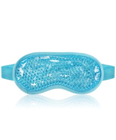 KOLTECH Cooling Gel Ice Eye Mask, Reusable Hot Cold Pack Compress for Stress Relief, Headaches, Migraines, Puffiness, Dark Circles, Puffy Eye, Eye Bags, Dry Eyes (Blue) Bule