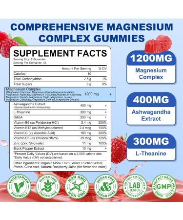 90 Count | Magnesium Complex Gummies for Women & Men 12 Forms of Magnesium (Glycinate Citrate& More) Magnesium Supplement with Ashwagandha Supports Sl ep Bone Energy Raspberry Flavor 90 Count (Pack of 1) - Buy Online on GoSupps.com