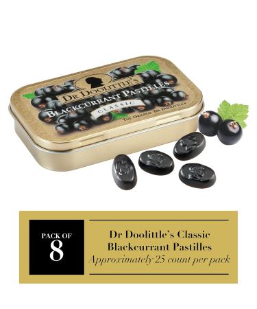 DOOLITTLE Dr Classic Soft Fruit Pastilles for Voice and Throat Blackcurrant Flavor 2.12 Ounce Tin Approximately 25 Count Package 8 Pack - Buy Online on GoSupps.com
