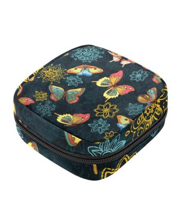 Storage bags for women's bandages butterflies and flowers menstrual cup portable women's tapes storage bags female menstruation first period bag