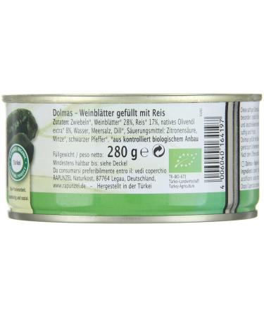 Buy Rapunzel Organic Dolmas - Vine Leaves Stuffed with Rice 280g - Gourmet Vegetarian Snack - Buy Online on GoSupps.com