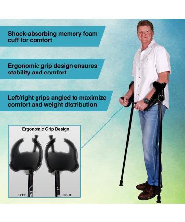 smartCRUTCH Ergonomic Custom Forearm Crutches for Adults - Adjustable with Rotating Forearm, Multiple Colors - Heights 4'11 to 6'7 - 250 lbs - Galaxy Design - Buy Online on GoSupps.com