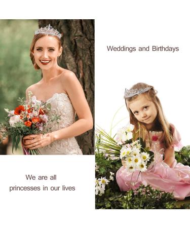 AB Rhinestone Birthday Tiara for Women - Queen Crown with Girl Sash | Silver Birthday Crowns for Girls - Buy Online on GoSupps.com