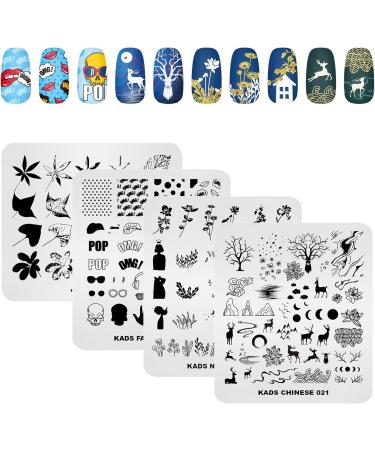 KADS Nail Stamping Plates Set - Floral Animal & Chinese Style Nail Art Stencils for Stunning Manicures - International Shipping Available - Buy Online on GoSupps.com
