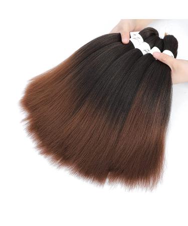 14 Inch Pre Stretched Braiding Hair 8 Packs Yaki Texture Professional Crochet Hair - Itch Free, Hot Water Setting, Short Synthetic - 1B/30 Color - Buy Online on GoSupps.com