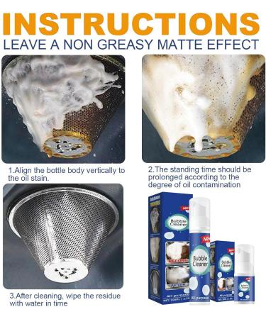 MQSHUHENMY Foaming Heavy Oil Stain Cleaner Powerful Stain Removing Foam Cleaner Foam Cleaner All Purpose Heavy Duty All Purpose Bubble Cleaner Powerful Decontamination Spray (100ml 2Pcs) 100ml 2Pcs - Buy Online on GoSupps.com