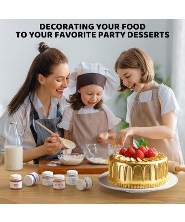 WWTOP Edible Glitter - 6 Colors Powder for Drinks & Desserts | Gold Rose Gold Pearl Orange Purple Red | Perfect for Cakes Chocolates & Cocktails - Buy Online on GoSupps.com