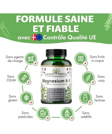 Source of Nature | Magnesium Bisglycinate 770mg | 180 Capsules | 2 Month Supply | 100mg Elemental | High Quality | Lab Tested - Buy Online on GoSupps.com