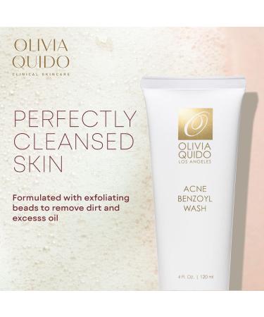 OLIVIA QUIDO Acne Benzoyl Wash 4oz | Effective Facial Cleanser for Acne-Prone Skin | 2.5% Benzoyl Peroxide & Hyaluronic Acid | Unisex Skincare Solution - Buy Online on GoSupps.com