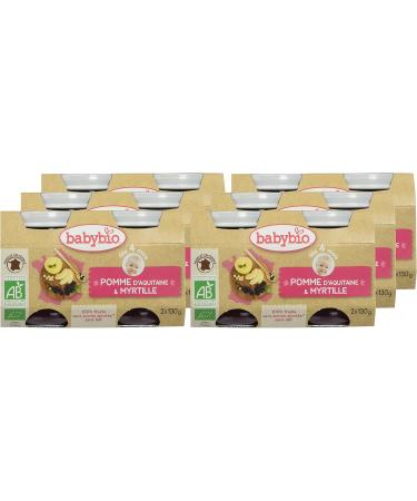 Babybio - Small Pots of Aquitaine/Blueberry 260 g - Pack of 6 - 4 Months - Organic - Buy Online on GoSupps.com