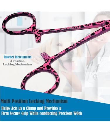 Dog Pet Ear/Nose Hair Puller Grooming Hemostat Locking Forceps Curved Pliers 5.5" (14cm) Full Serrated Clamps Stainless Steel (Pink Paws) Curved Pink Paws - Buy Online on GoSupps.com