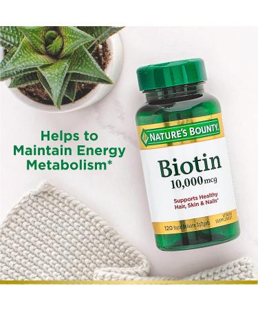 Nature's Bounty Biotin 10000 mcg Softgels - 120 Ct for Hair, Skin & Nails Support - Buy Online on GoSupps.com