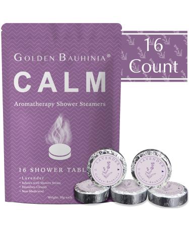 GoldenBauhinia Shower Steamers Aromatherapy - 16 Count Shower Bath Bombs for Women Essential Oil Stress Relief and Relaxation Shower Tablets Gifts for Women and Men (Lavender)