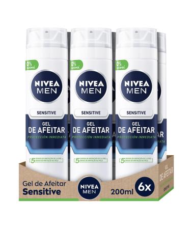 NIVEA HOMME Sensitive Skin Gel 1 x 200 ml protective gel for sensitive skin facial gel with Ultra Glide technology for irritation-free protection
