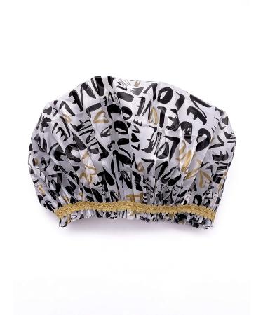 Betty Dain Hipster Collection True Love Shower Cap - Waterproof PEVA, Oversized Design, Elasticized Hem - 1 Pack - Buy Online on GoSupps.com