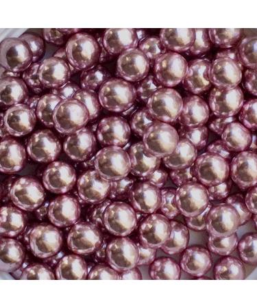 METALLIC PINK/ROSE 6mm PEARLS BALLS Edible Sugar Cupcake Sprinkles Decoration 50G
