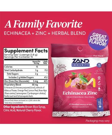 Zand Herbalozenge Cherry Echinacea Zinc 15ct - Pack of 3 - Buy Online on GoSupps.com
