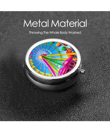 Colorful Round Pill Box Organizer - 3 Compartments for Travel & Purse - Portable Pill Storage - Buy Online on GoSupps.com