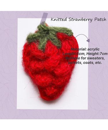8pcs Strawberry Crochet Appliques for Baby Blankets & More - Hand Sewing Decorative Embellishments in Red - Buy Online on GoSupps.com