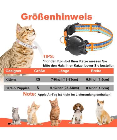 Waterproof Reflective Airtag Cat Collar | XS (18-23cm) - Safety Clasp Perfect for Kittens & Small Dogs - Buy Online on GoSupps.com