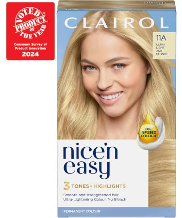 Clairol Nice'n Easy Cr me Natural Looking Oil Infused Permanent Hair Dye 11A Ultra Light Ash Blonde - Buy Online on GoSupps.com