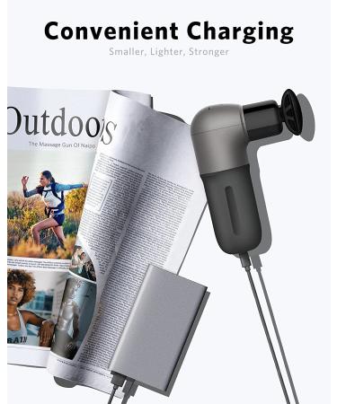 Kebor Mini Massage Gun - Portable Electric Muscle Massager with 5 Intensities, 4 Heads, USB Charging - Black - Buy Online on GoSupps.com