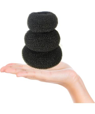 Styla Hair 3 Piece Donut Hair Bun Maker (1 Small 1 Medium 1 Large) Black - Buy Online on GoSupps.com