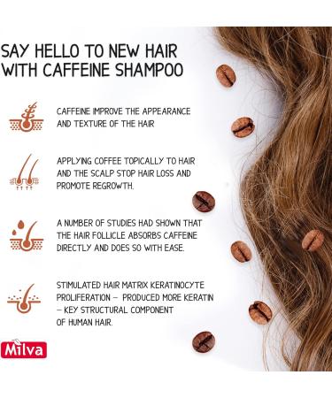 Milva Caffeine Shampoo for Hair Growth | Anti Hair Loss Treatment | Natural Thickening for Women & Men | Stimulate Scalp & Follicles | 200 ML - Buy Online on GoSupps.com
