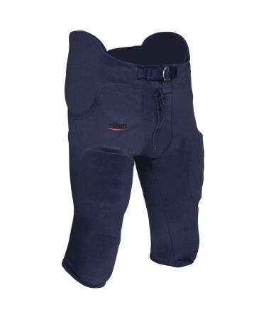 Schutt Men's Poly-Knit All-in-one Varsity Football Pants with Integrated Pads Navy Blue L